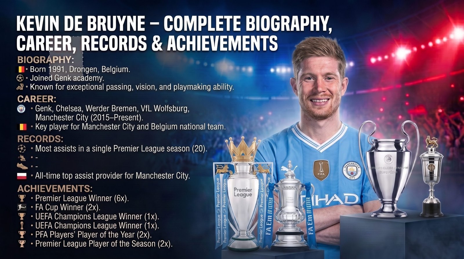 Kevin De Bruyne – Complete Biography, Career, Records & Achievements